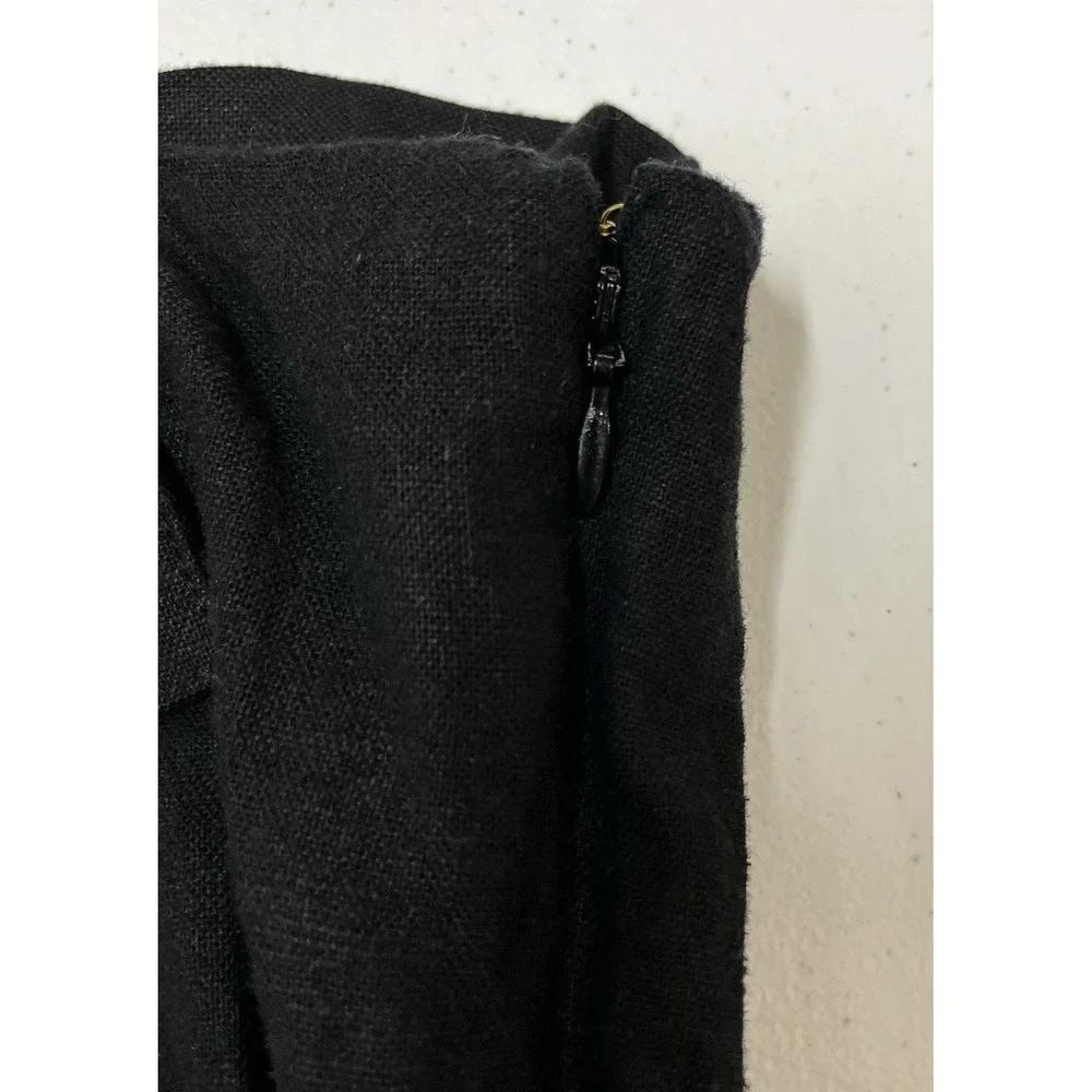 Michael Kors Pants Black Linen Blend Wide Leg Side Zip 14 Lagenlook Capsule
